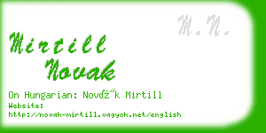 mirtill novak business card